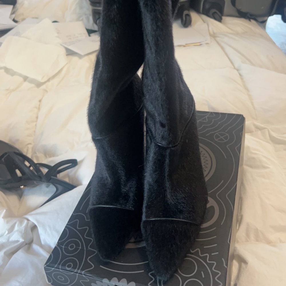 Black Cowhide Boots